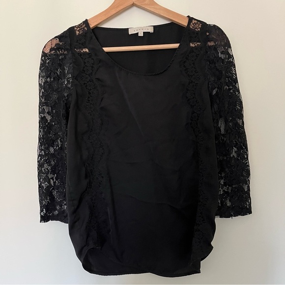 sandro laced panelled blouse - Picture 2 of 6